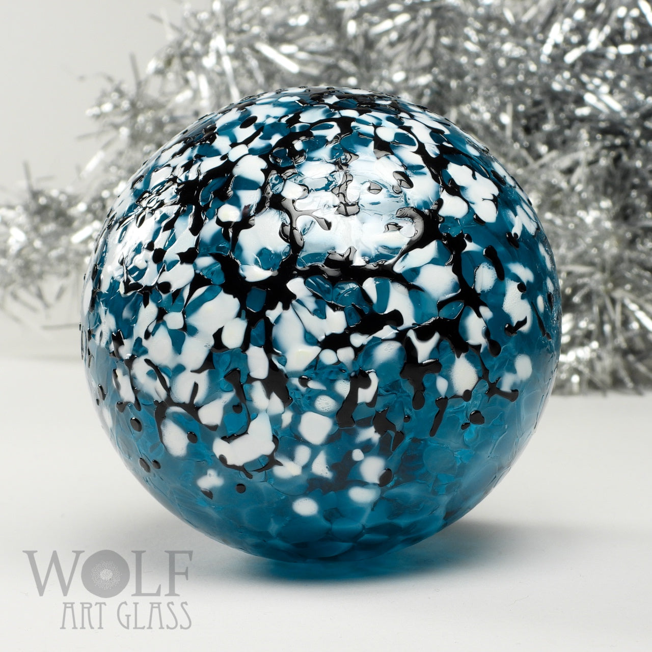 Aquamarine Blue Ombre Glass Ornament