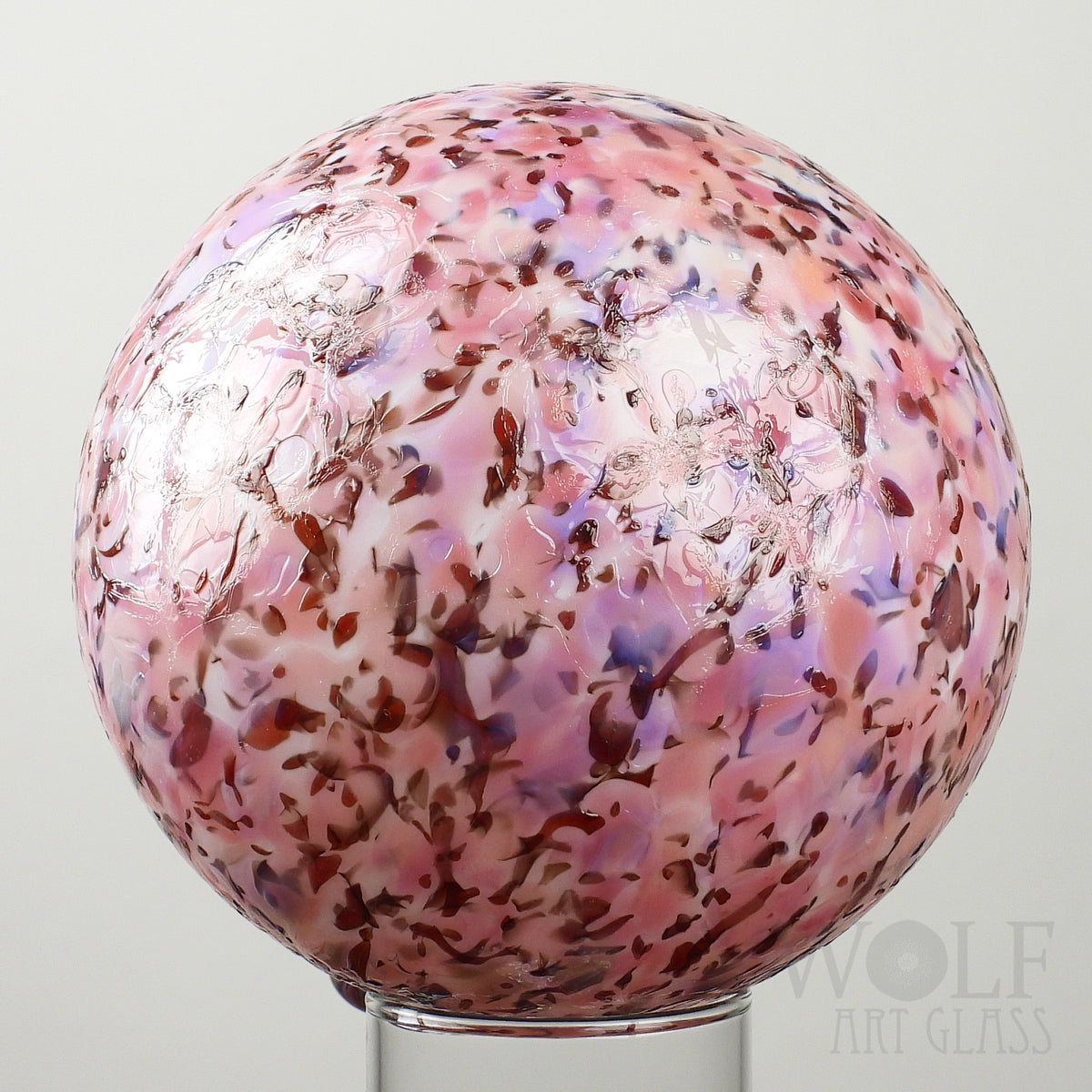 Pink Maroon Speckle Glass Ornament