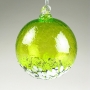 Gold Green Blossom Blown Glass Ornament