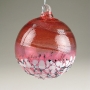 Gold Ruby Red Swirl Blossom Blown Glass Ornament