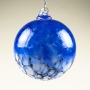 Lapis Blue Blossom Blown Glass Ornament