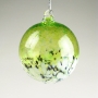 Moss Green Blossom Blown Glass Ornament