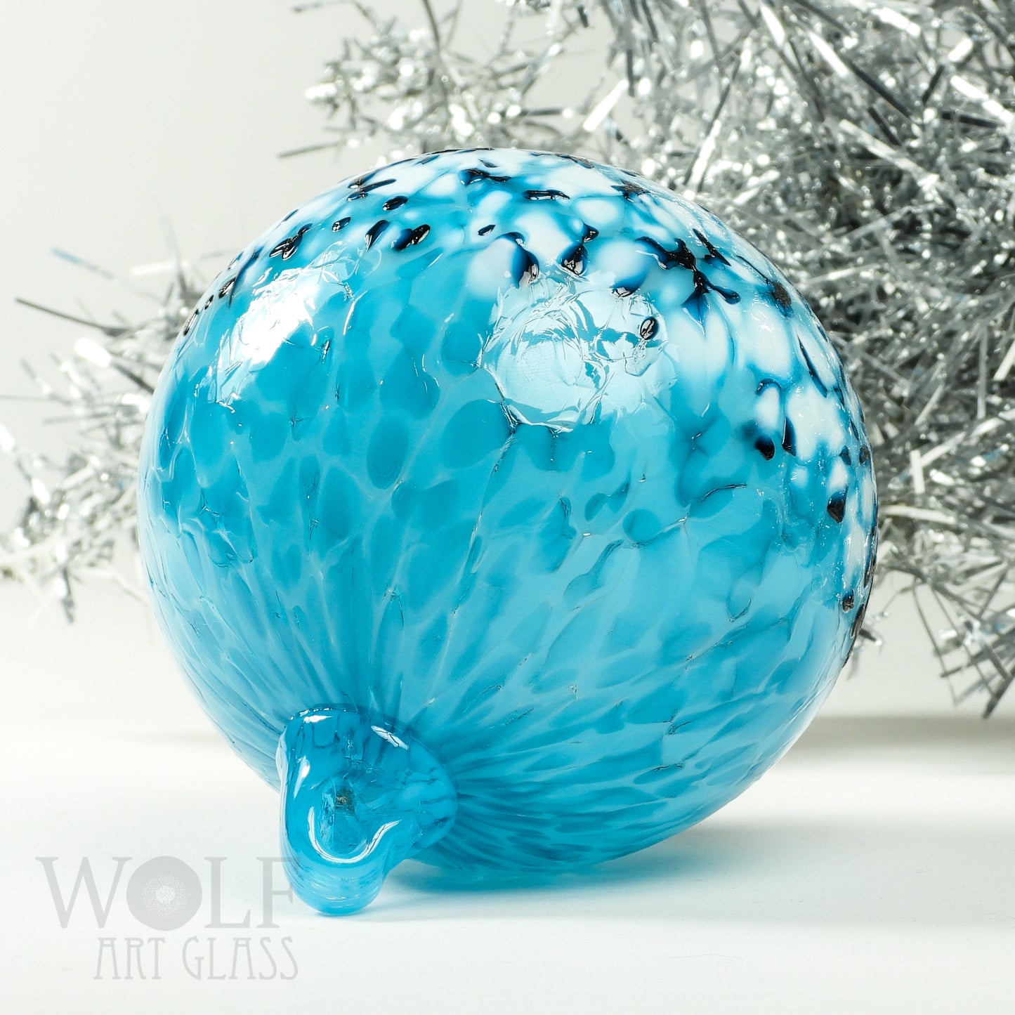 Turquoise Blue Ombre Glass Ornament