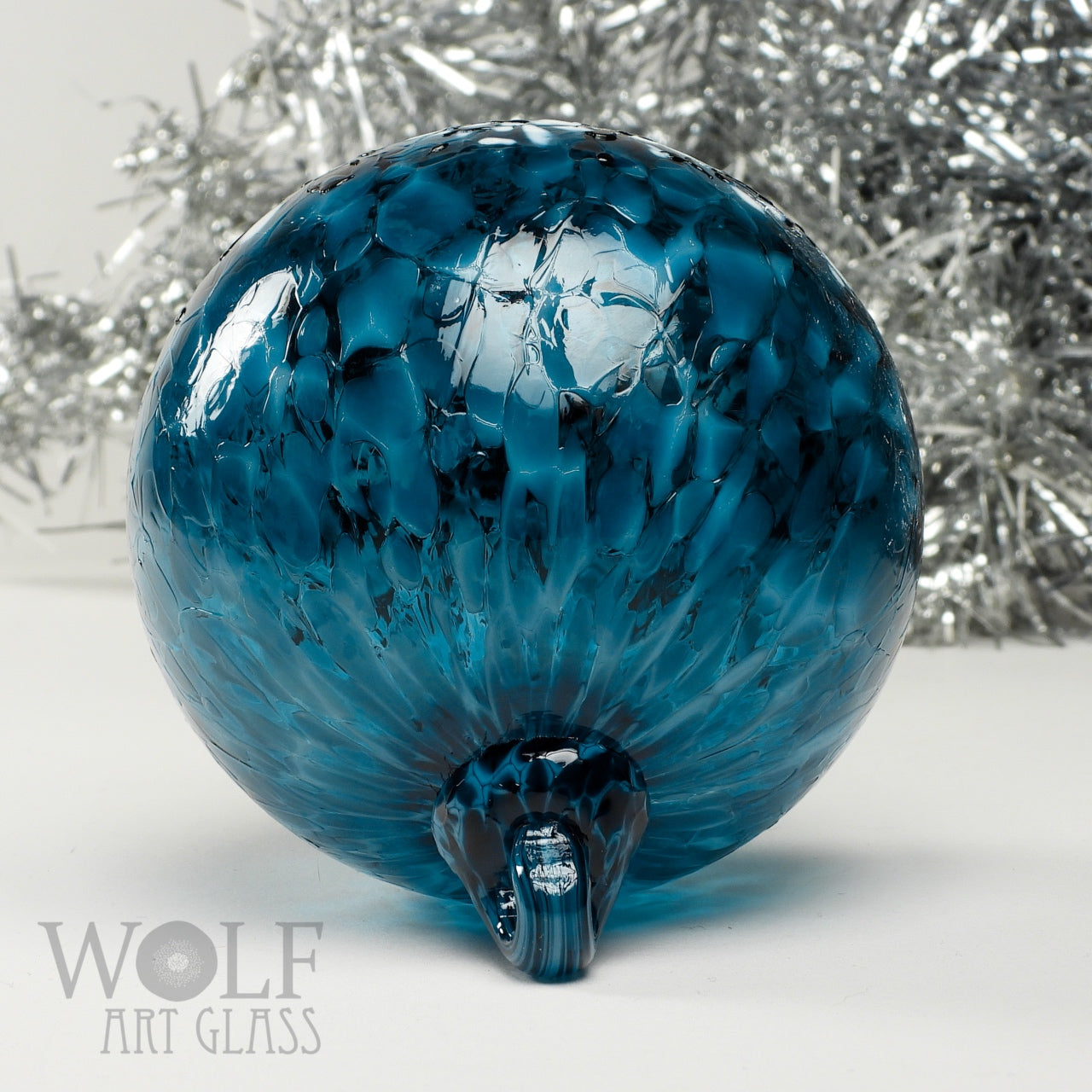 Aquamarine Blue Ombre Glass Ornament