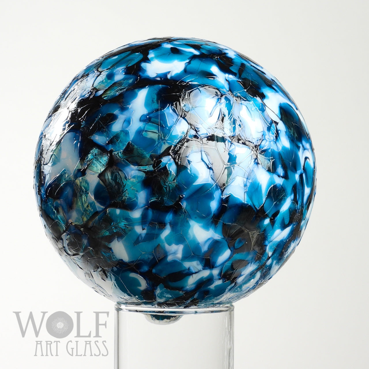 Speckled Aquamarine Blue Glass Ornament