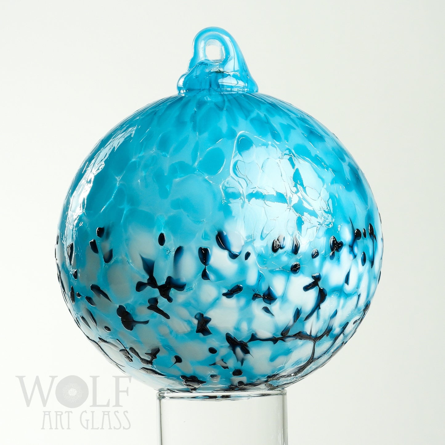 Turquoise Blue Ombre Glass Ornament