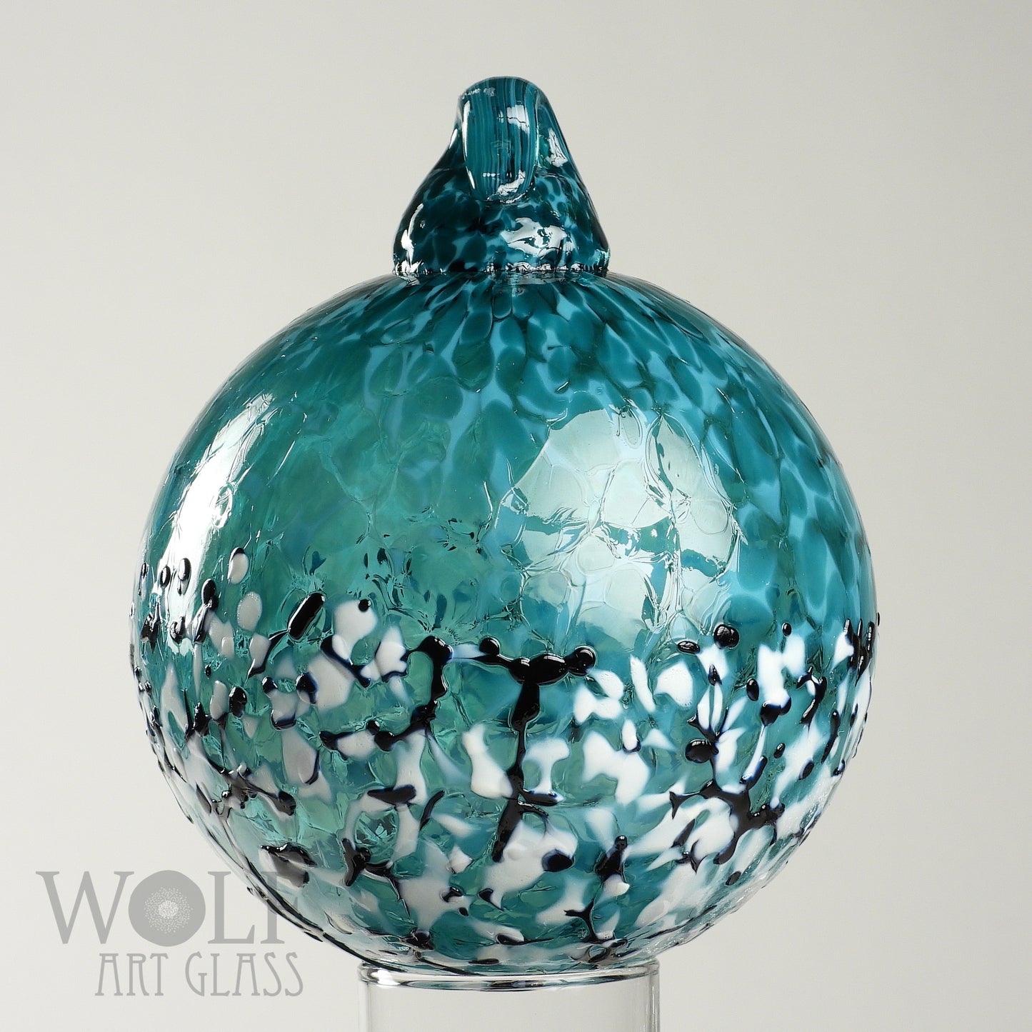 Deep Teal Ombré Glass Ornament