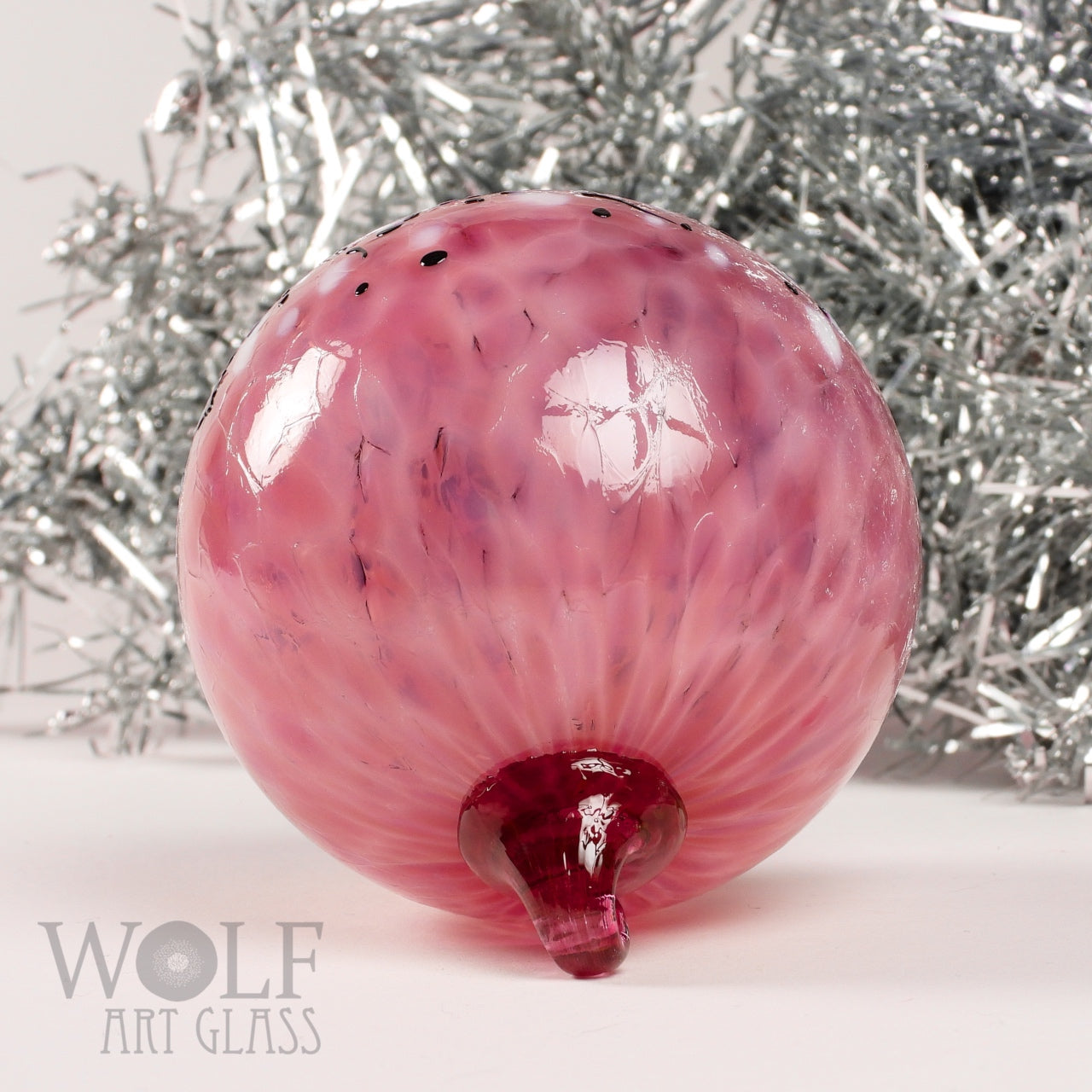 Rose Pink Ombre Glass Ornament