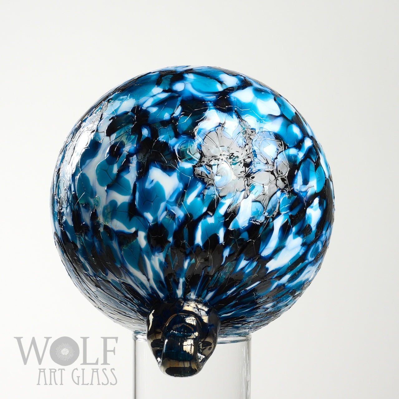 Speckled Aquamarine Blue Glass Ornament