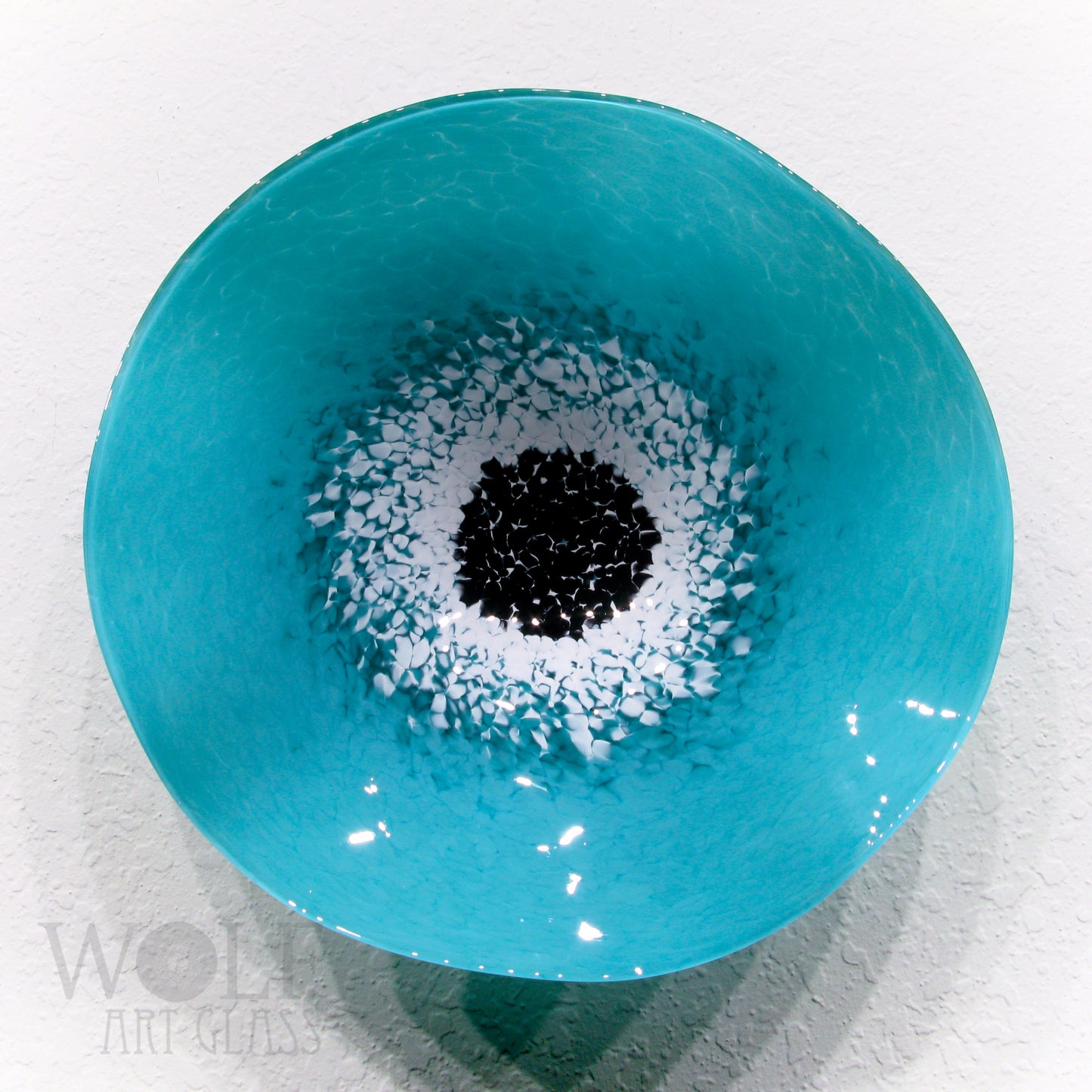 Turquoise Teal Blue Green White 5 Piece Blown Glass Wall Art Collection