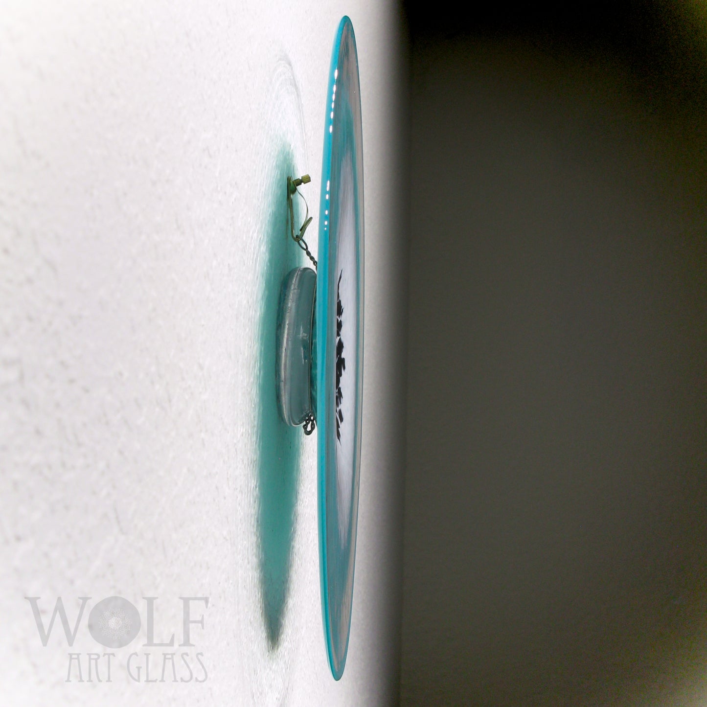 Turquoise Teal Blue Green White 5 Piece Blown Glass Wall Art Collection