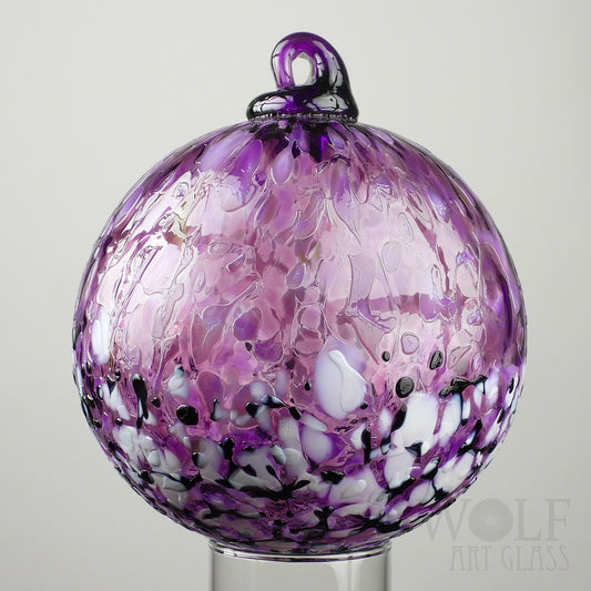 Amethyst Purple Ice Ombré Glass Ornament