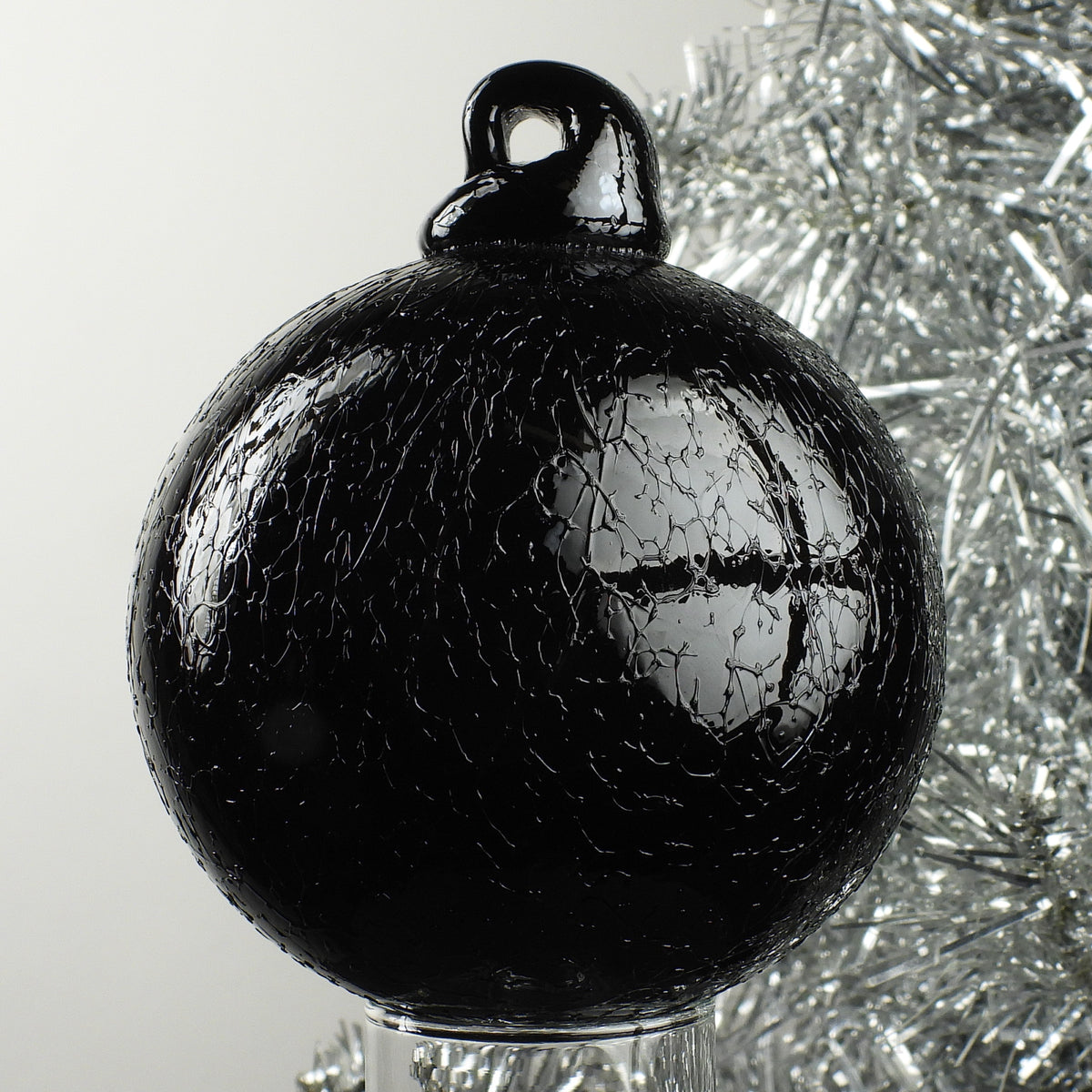 Black Ice Blown Glass Ornament