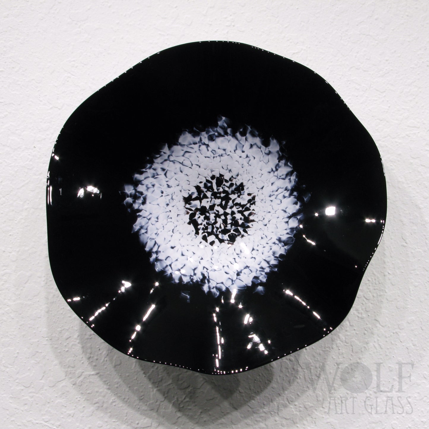 Black & White Blown Glass Wall Art Collection 5 Piece Glass Sculpture Installation