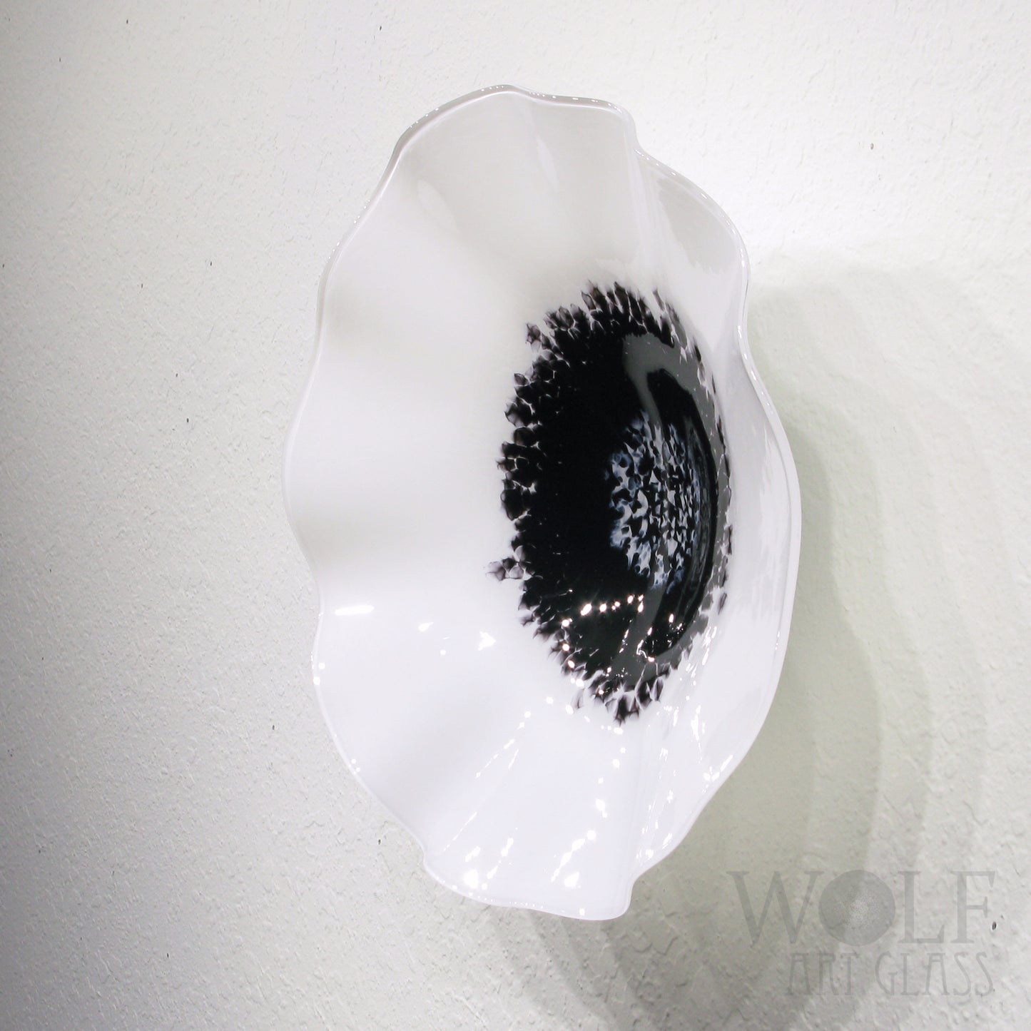 Black & White Blown Glass Wall Art Collection 5 Piece Glass Sculpture Installation