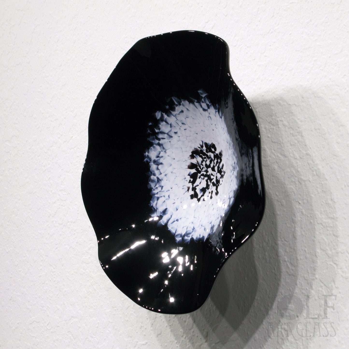 Black & White Blown Glass Wall Art Collection 5 Piece Glass Sculpture Installation