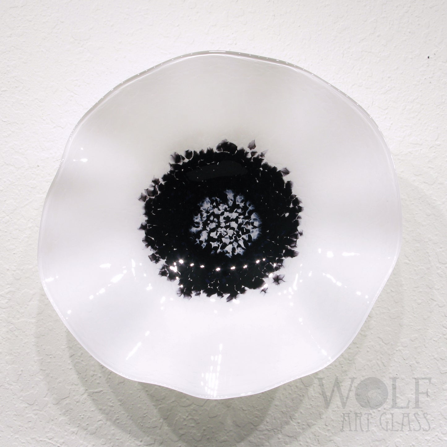 Black & White Blown Glass Wall Art Collection 5 Piece Glass Sculpture Installation