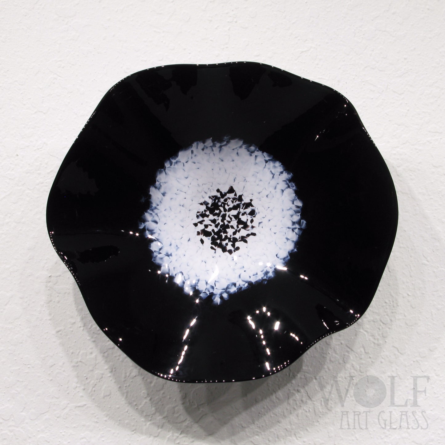 Black & White Blown Glass Wall Art Collection 5 Piece Glass Sculpture Installation