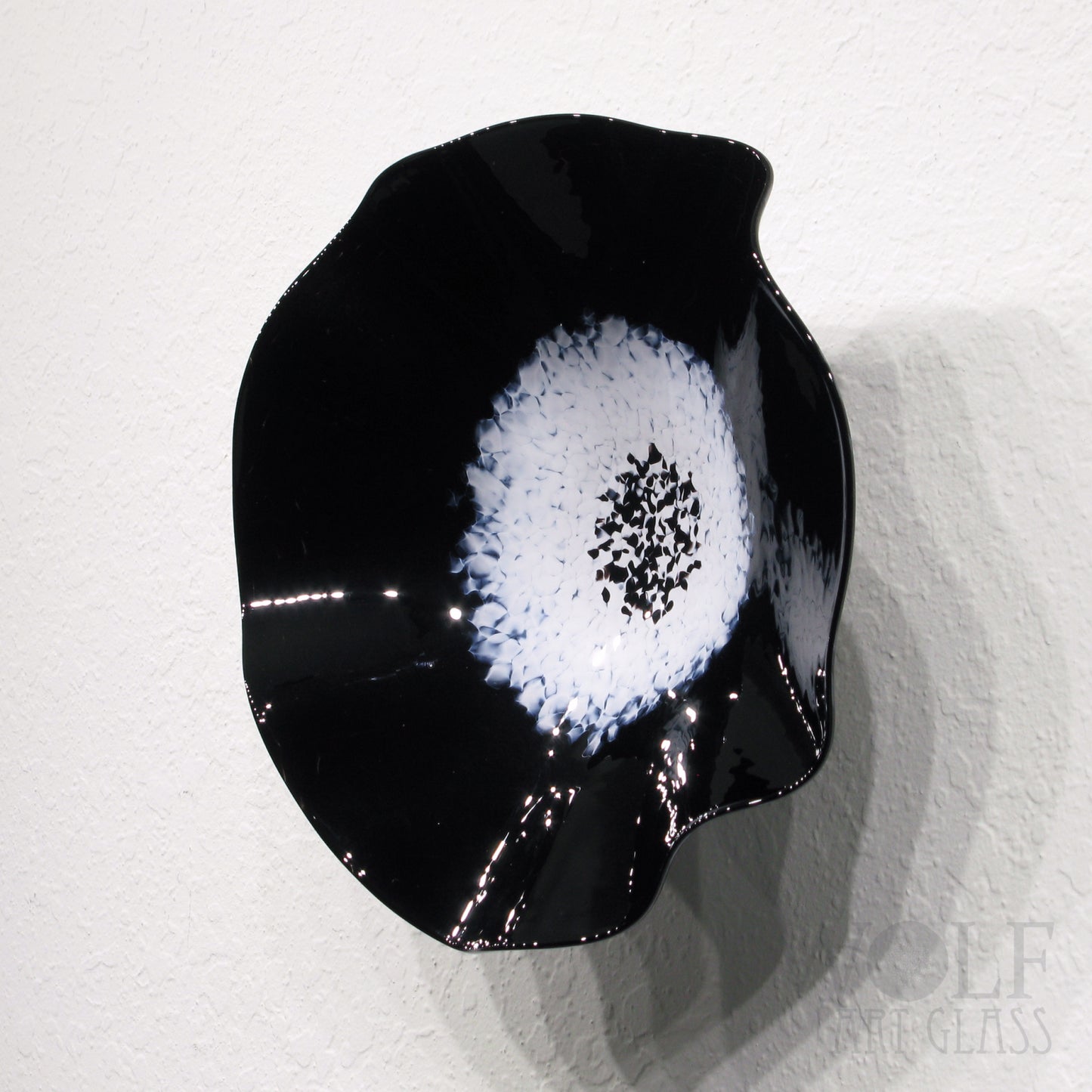 Black & White Blown Glass Wall Art Collection 5 Piece Glass Sculpture Installation