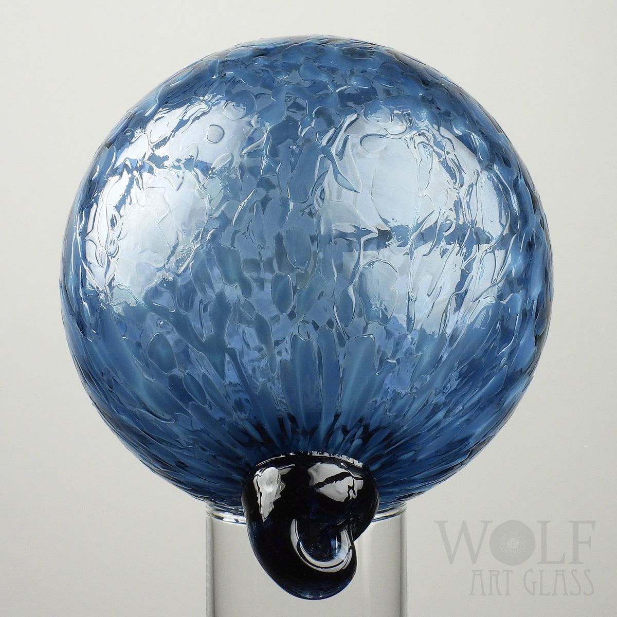Denim Blue Ice Blown Glass Ornament