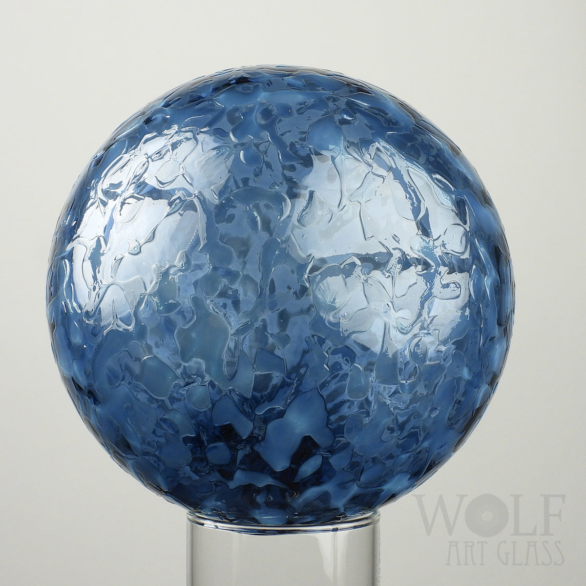 Denim Blue Ice Blown Glass Ornament
