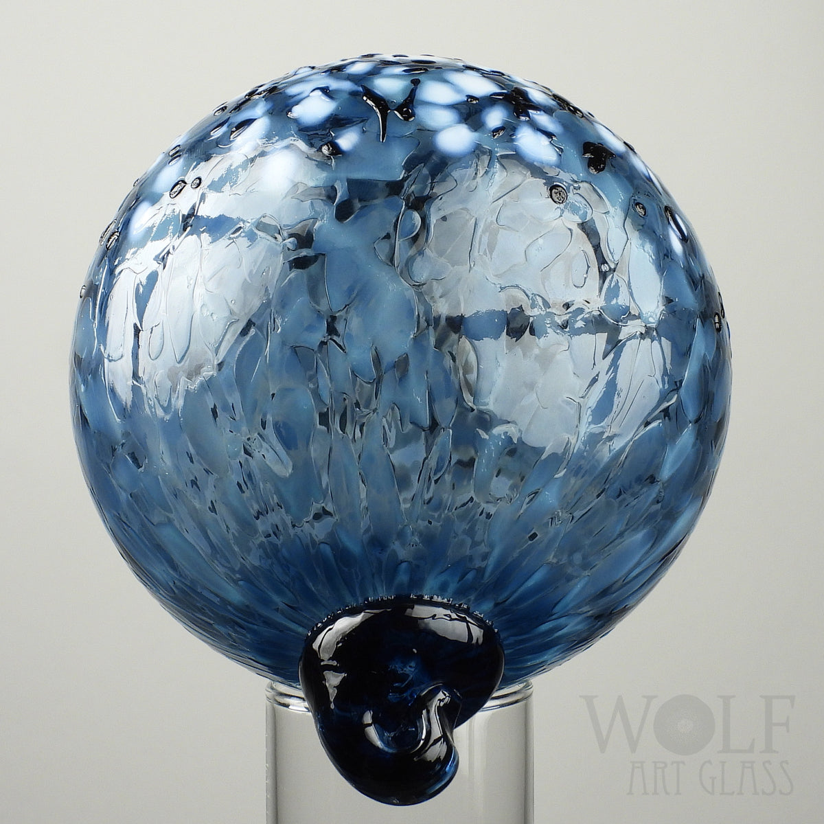 Denim Blue Ombre Blown Glass Ornament