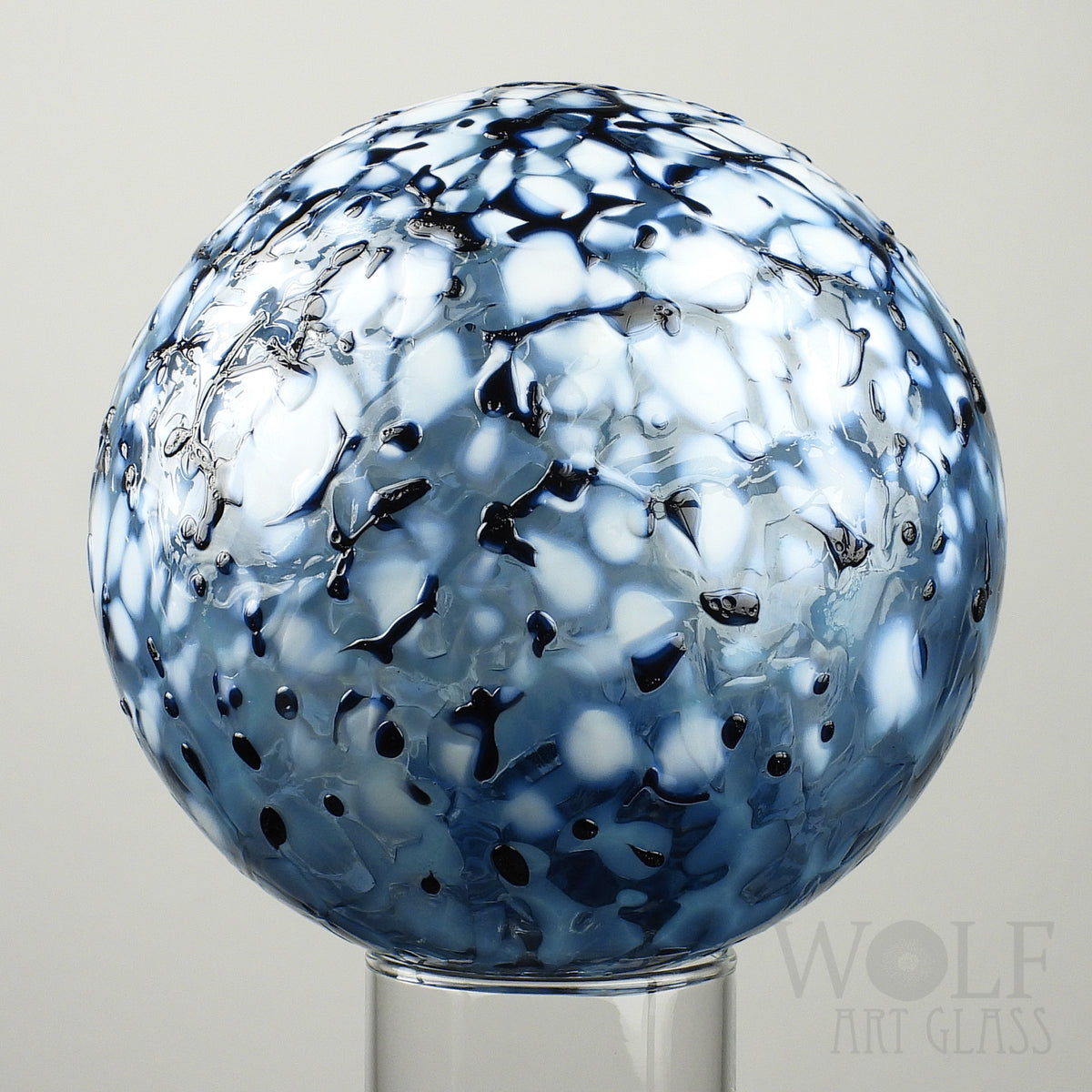 Denim Blue Ombre Blown Glass Ornament
