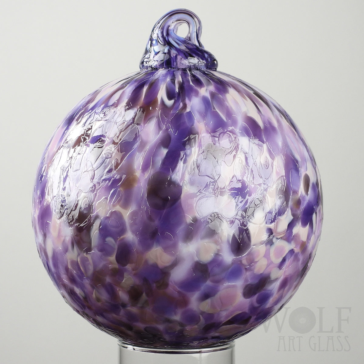 Amethyst Purple Speckle Glass Ornament