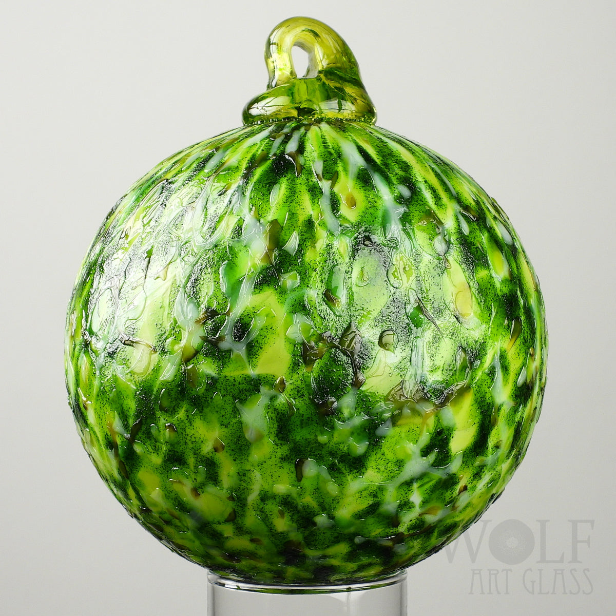 Forest Green Speckle Glass Ornament