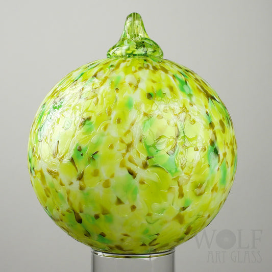 Lemon Lime Green Speckle Glass Ornament