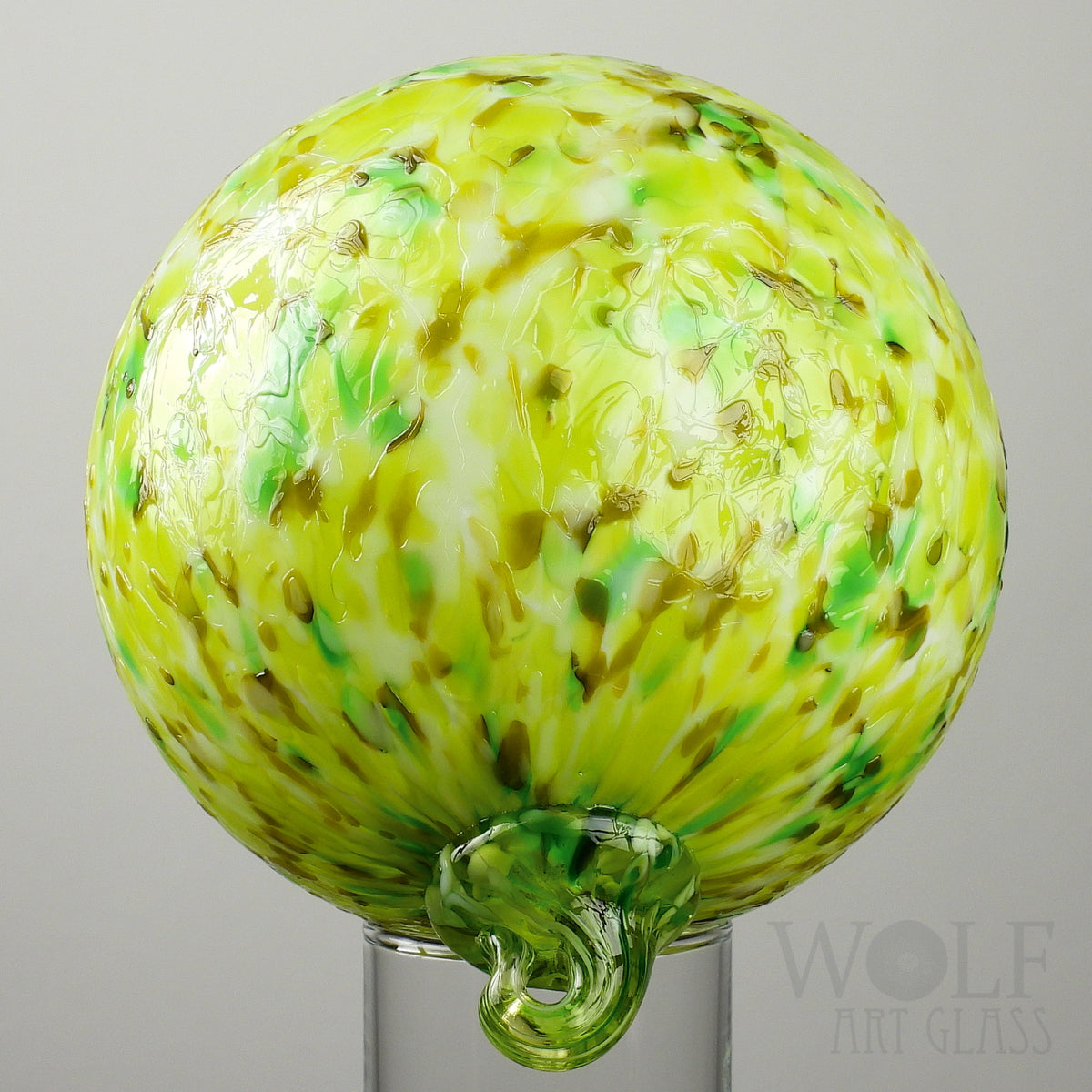 Lemon Lime Green Speckle Glass Ornament