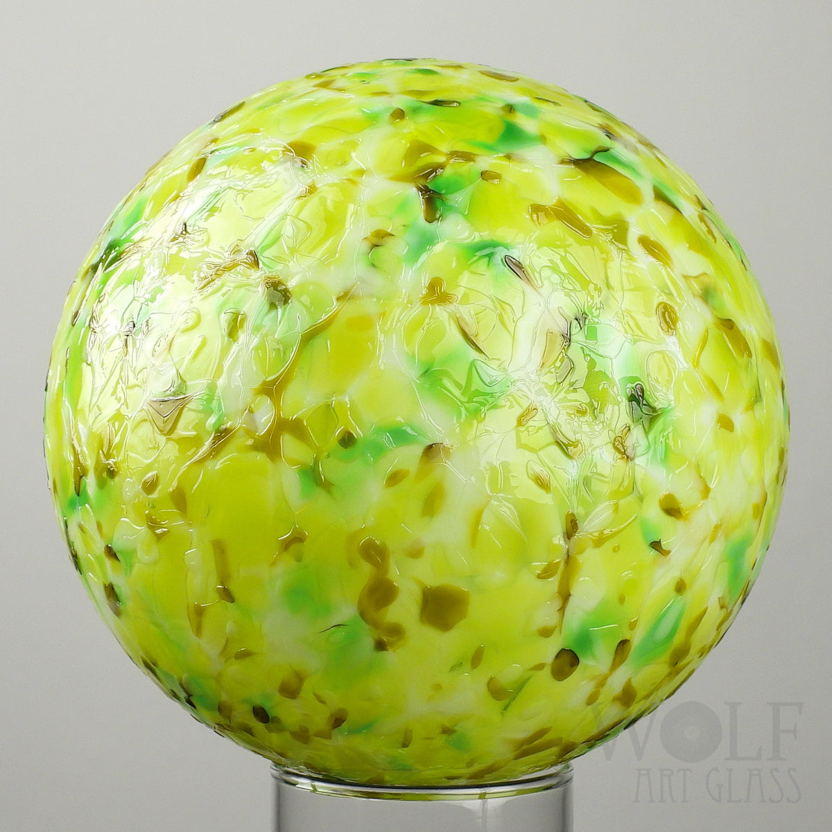 Lemon Lime Green Speckle Glass Ornament