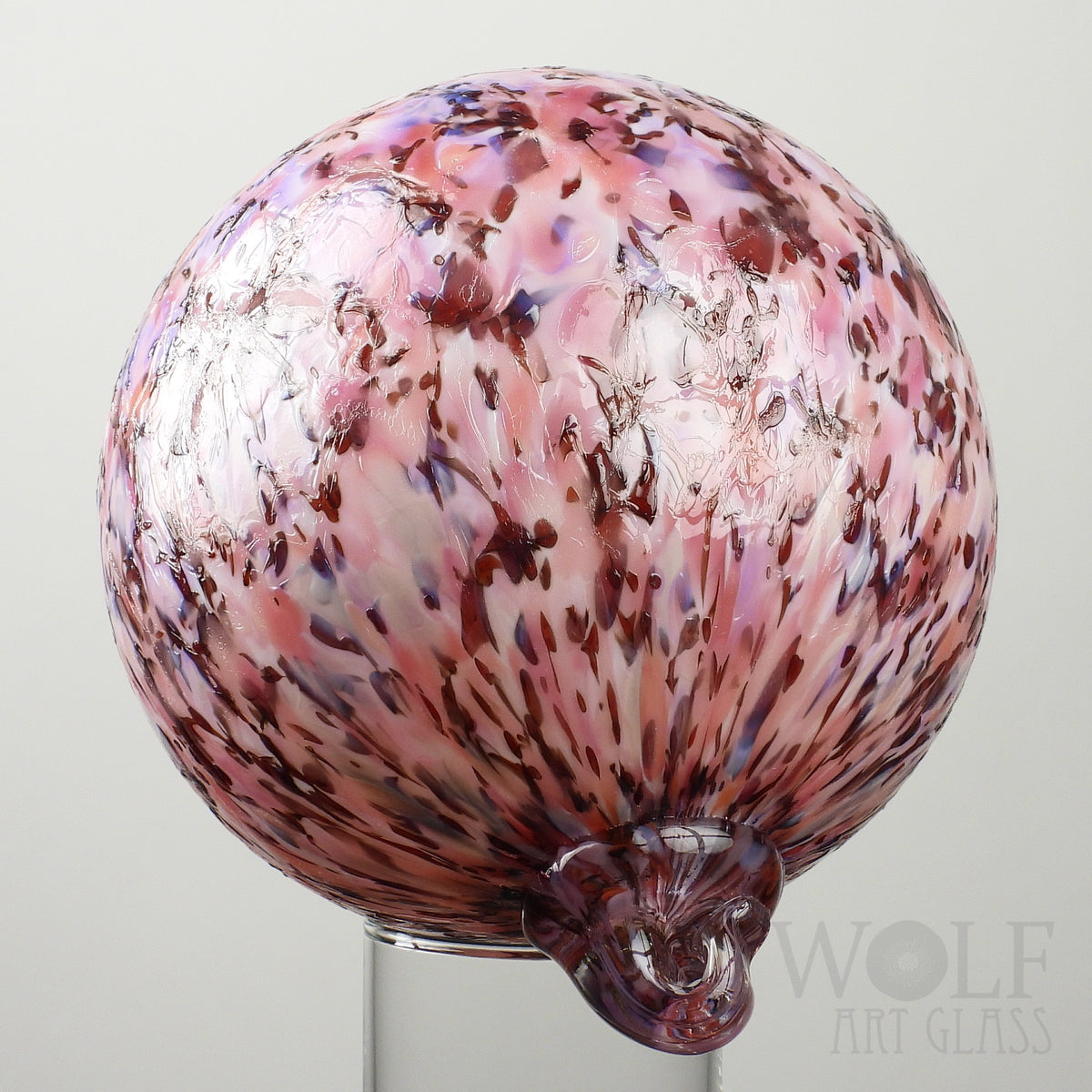 Pink Maroon Speckle Glass Ornament