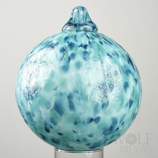 Turquoise Blue Speckle Glass Ornament