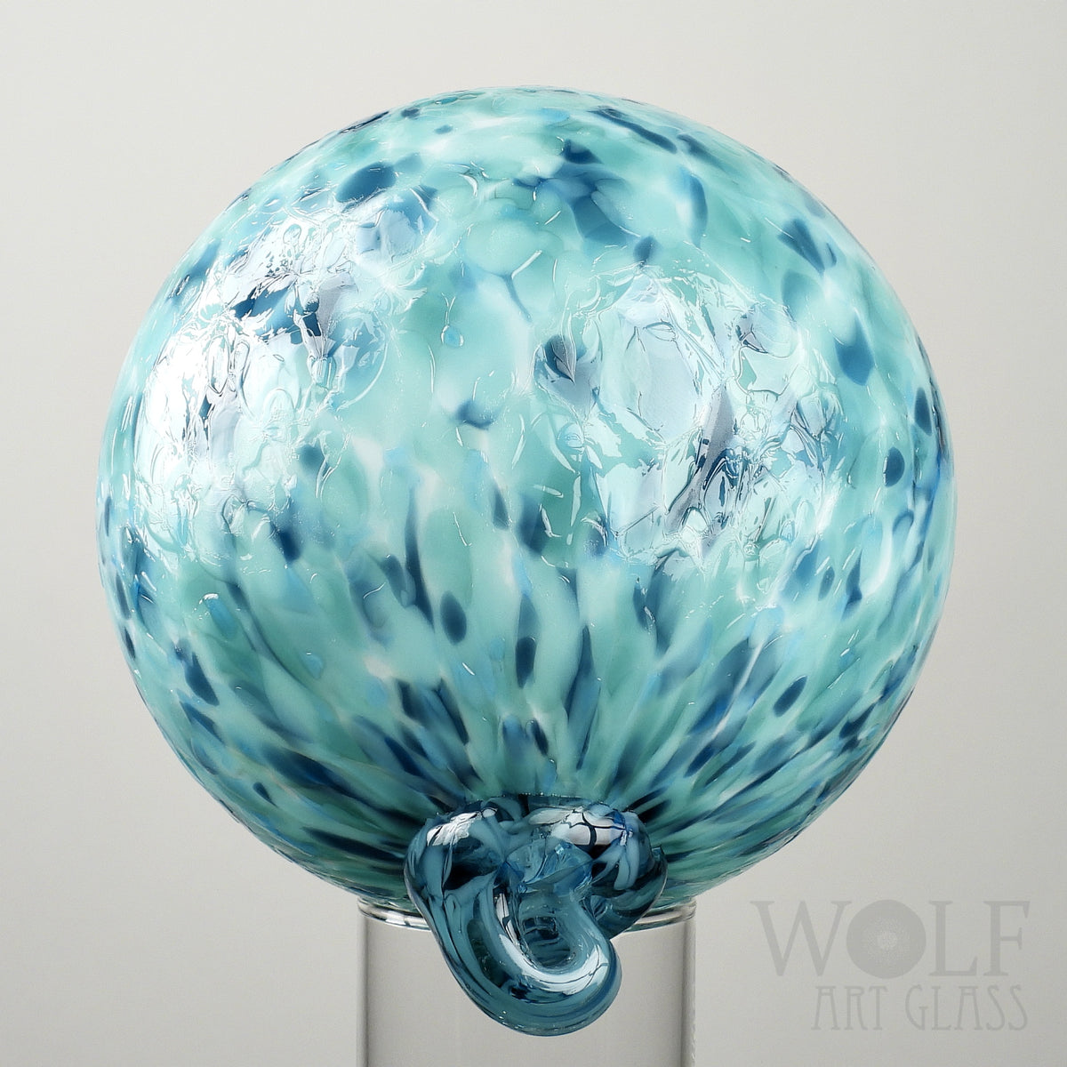 Turquoise Blue Speckle Glass Ornament