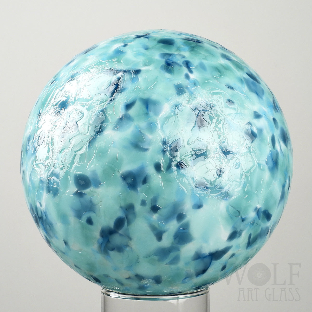 Turquoise Blue Speckle Glass Ornament