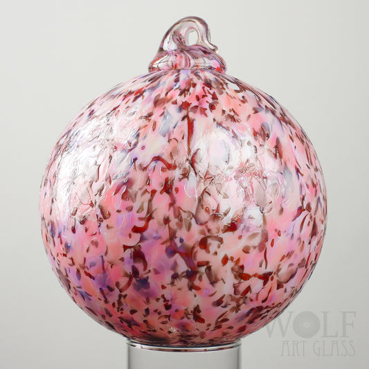 Pink Cherry Blossom Speckle Glass Ornament