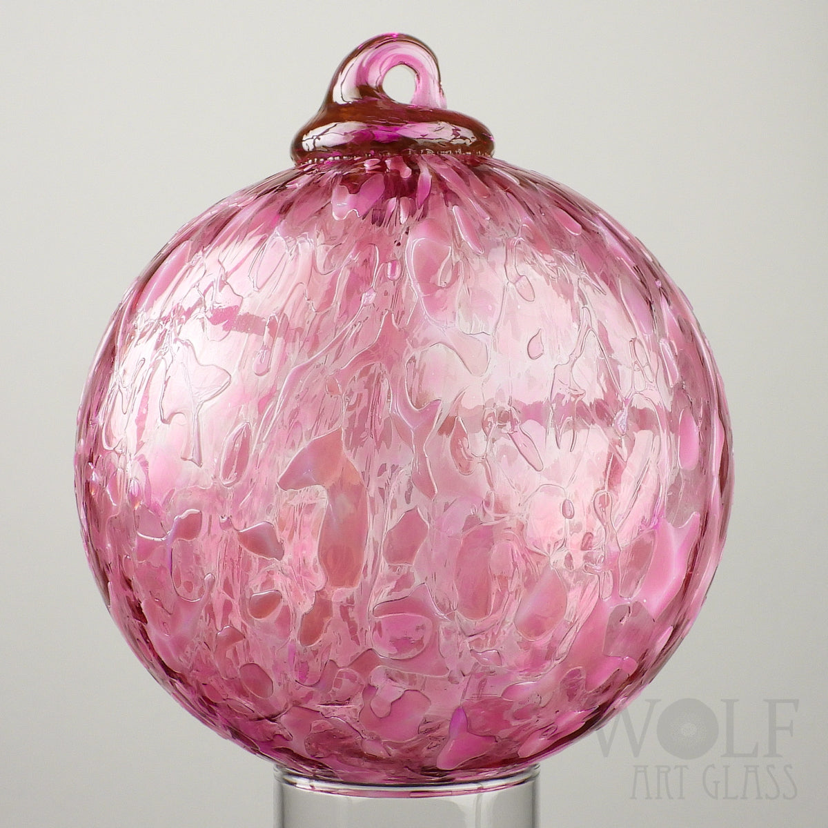 Pink Ice Blown Glass Ornament