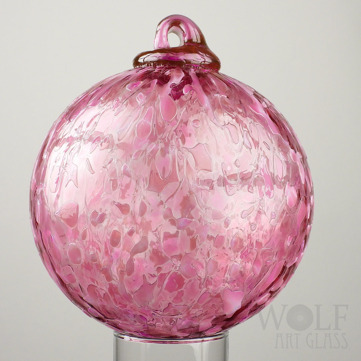 Pink Ice Blown Glass Ornament