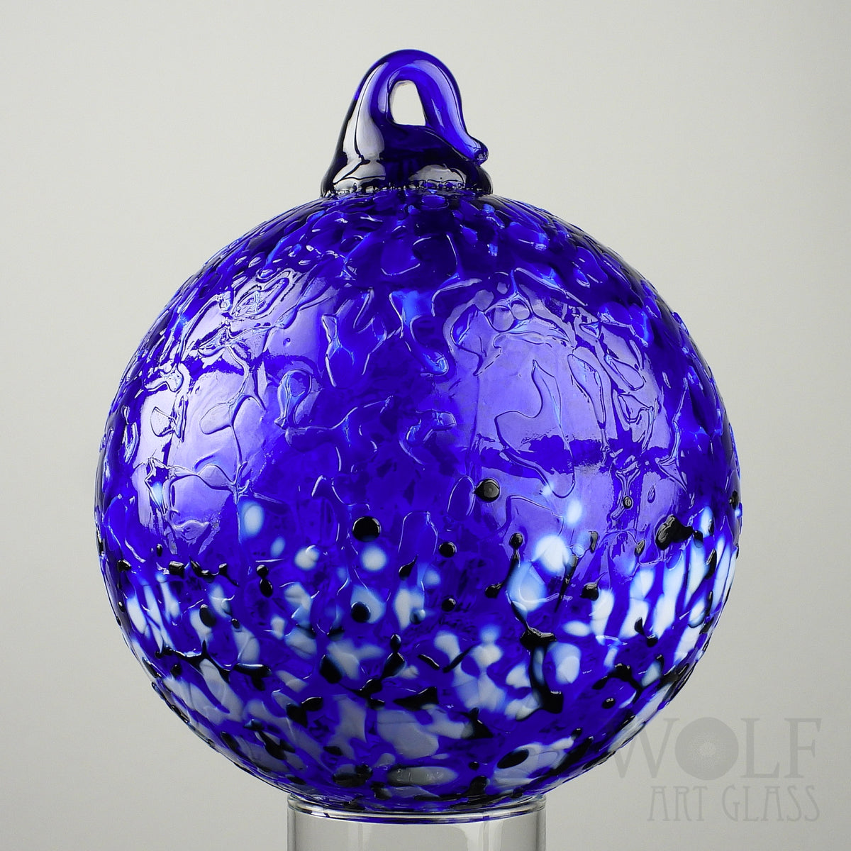 Sapphire Blue Ombre Blown Glass Ornament