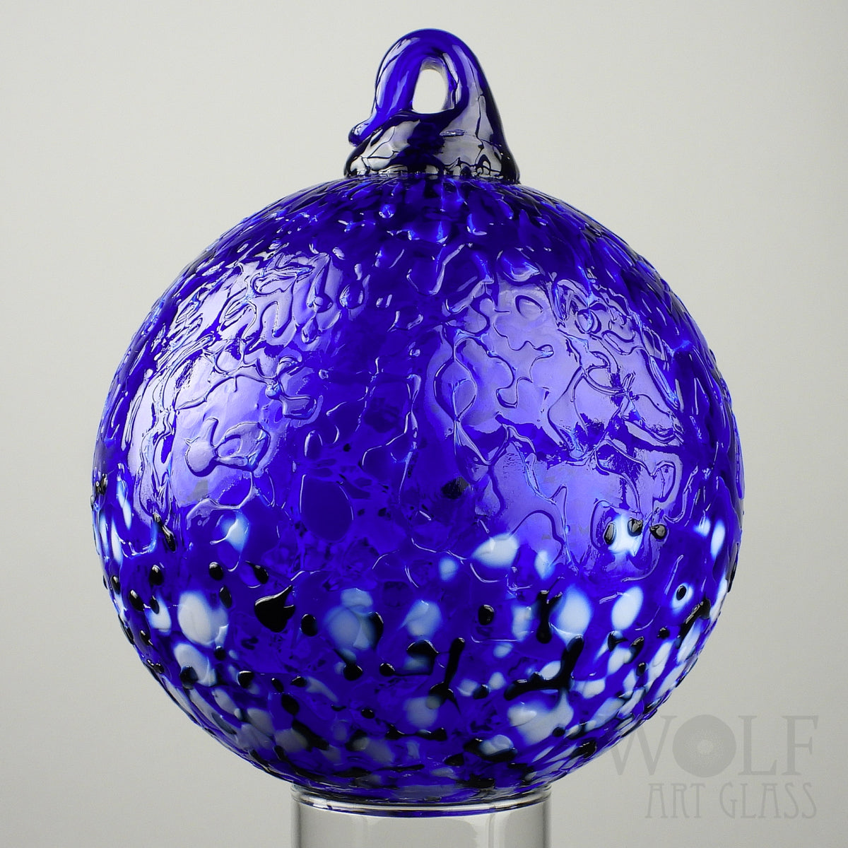 Sapphire Blue Ombre Blown Glass Ornament