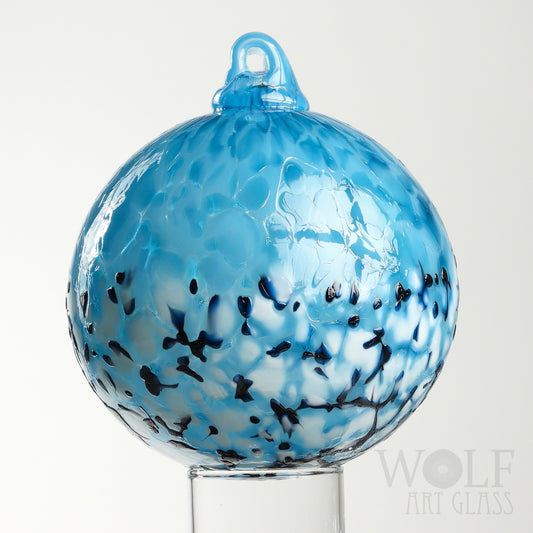 Turquoise Blue Ombre Glass Ornament