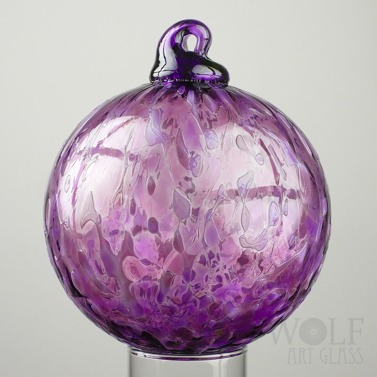 Amethyst Purple Ice Blown Glass Ornament