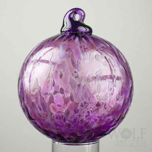 Amethyst Purple Ice Blown Glass Ornament