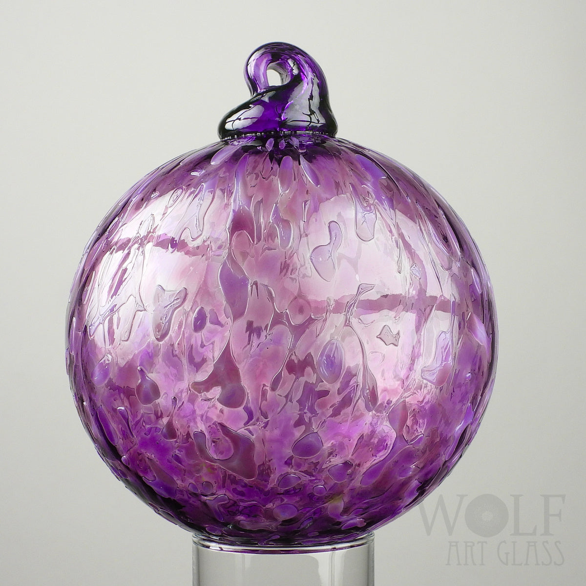 Amethyst Purple Ice Blown Glass Ornament