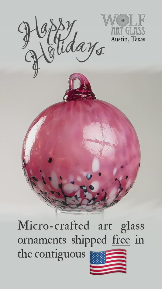 Rose Pink Ombre Glass Ornament