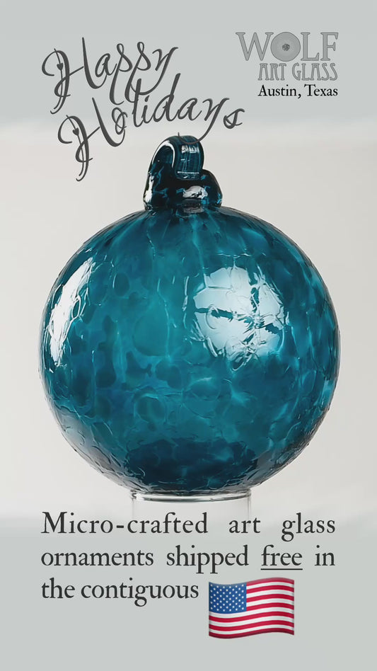 Aquamarine Blue Glass Ornament