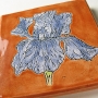 Bearded Iris Pottery Tile Trivet by Carrie Wolf