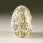 Pottery Egg - Scandinavian Flower by Carrie Wolf