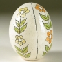 Pottery Egg - Scandinavian Flower by Carrie Wolf